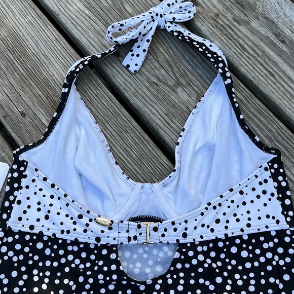 Sunsets Spot On Halter Underwire Tankini Top,34D,NWT - Picture 9 of 12